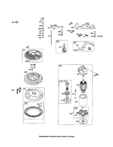 Motor-Starter/Flywheel Diagram and Parts List for 44P700 0016-0884 Briggs and Stratton Engine